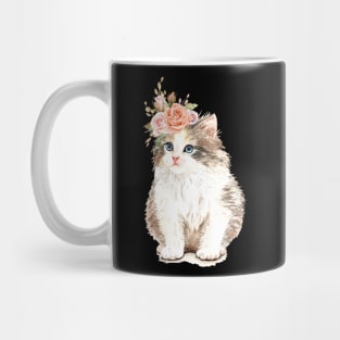 Pretty Cat with Flower Crown Mug